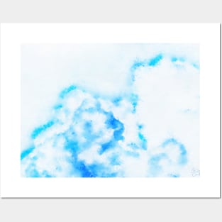 Puffy Clouds in the Bright Blue Sky Posters and Art